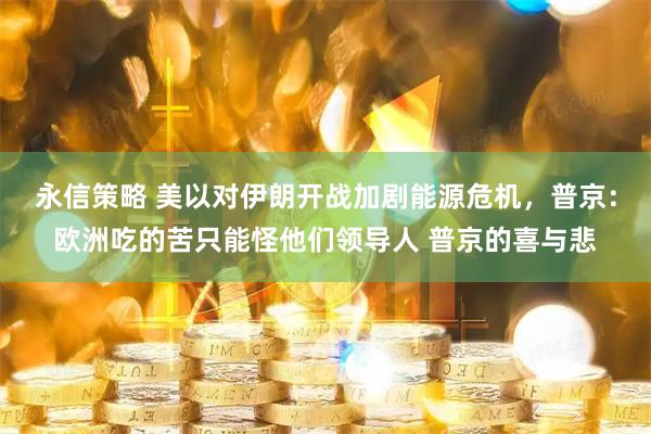 永信策略 美以对伊朗开战加剧能源危机，普京：欧洲吃的苦只能怪他们领导人 普京的喜与悲