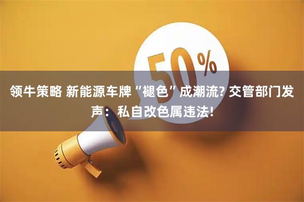 领牛策略 新能源车牌“褪色”成潮流? 交管部门发声：私自改色属违法!
